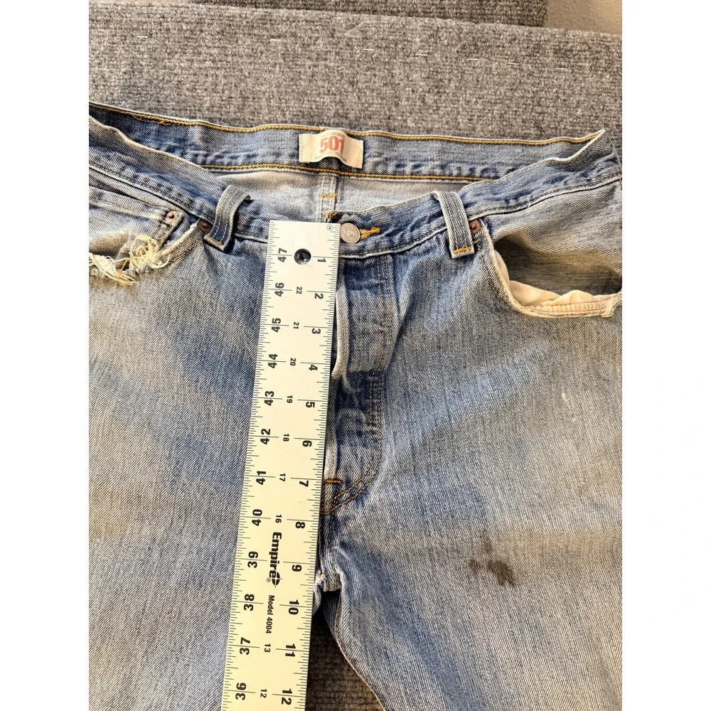 Levi's‎ 501 Vintage Mens Jeans 36x30 Button Fly Red Tab Distressed Straight Leg